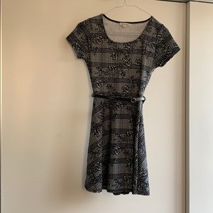 Black printed dress